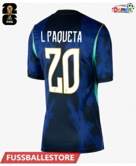 Günstige Brasilien Lucas Paqueta #20 Auswärtstrikot Damen WM 2026 Kurzarm